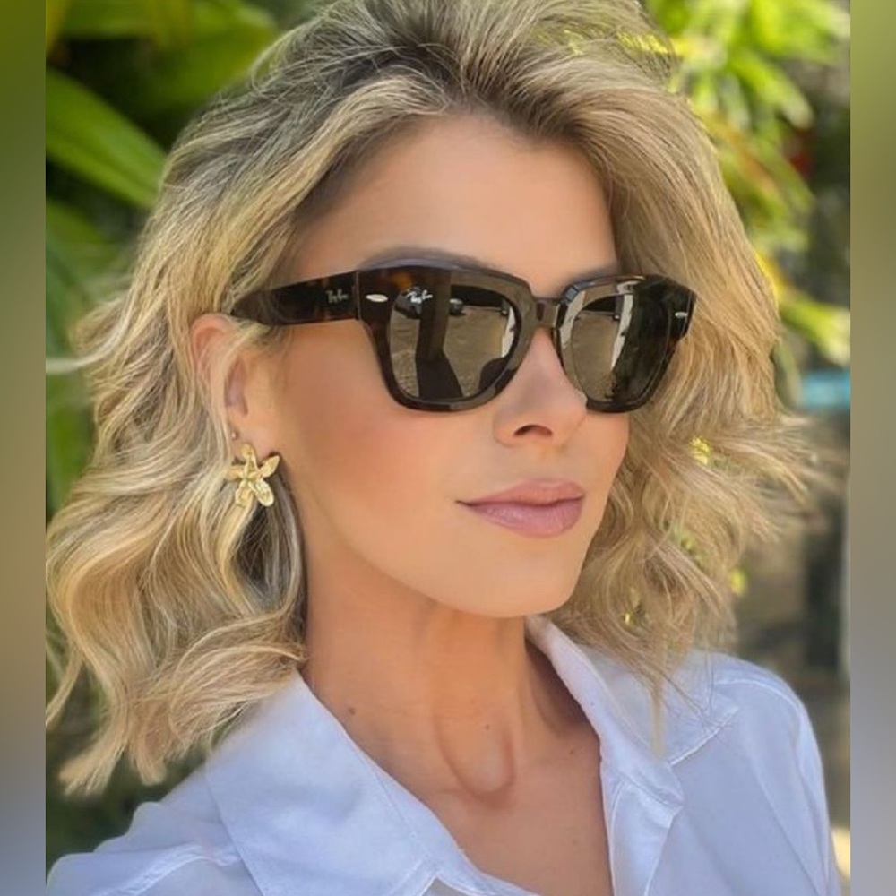 Ray-Ban State Street Women’s Fashion Sunglasses RB2186 Brown Tortoise Smoke 350 - Picture 6 of 8
